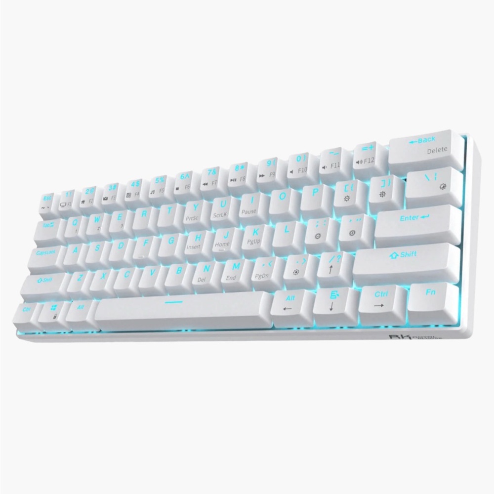 Game Time White Keyboard with Blue Backlight